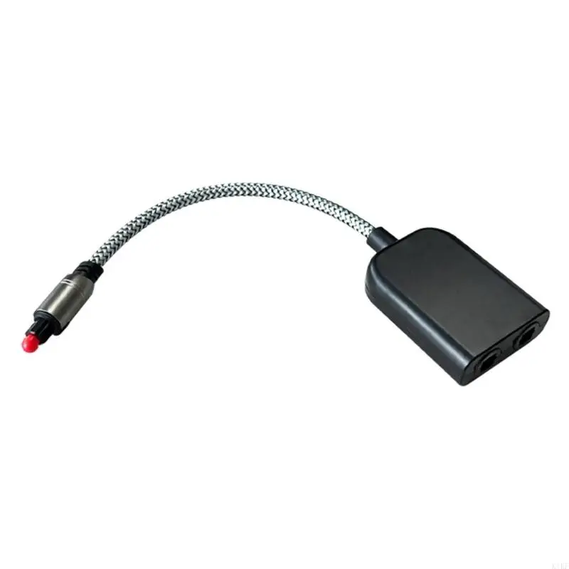 1x2 Fiber Line for Home Theater Routing, Digital Sound Splitter Cable with Straight Head and Two End Openings for TV K1KF