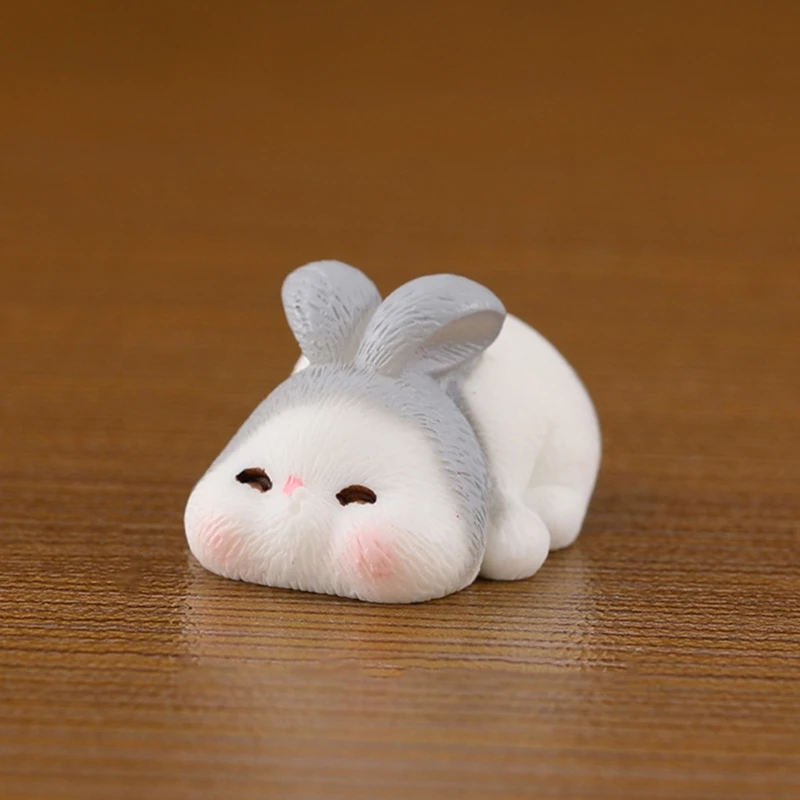 Playful Easter Rabbit Figurine Miniatures Resin Artwork for Holiday Display Dropsale