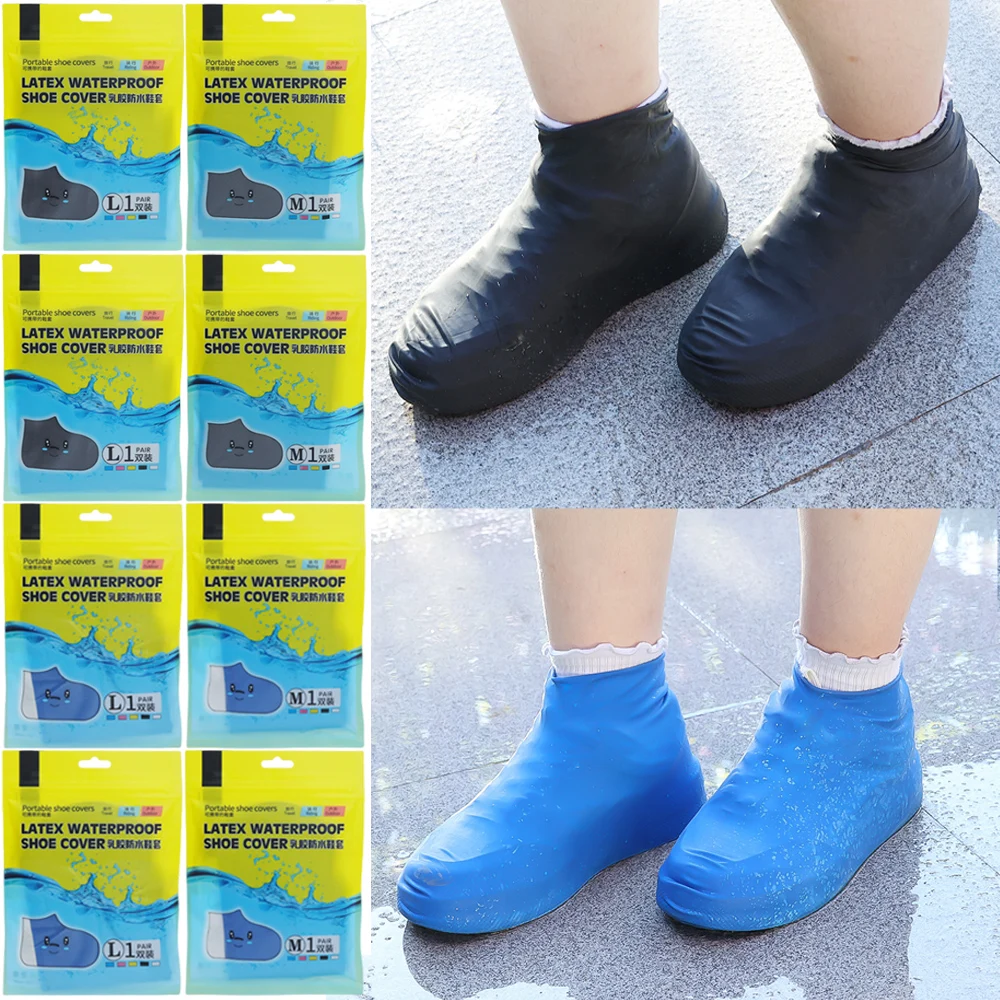 3/1Pairs Reusable Waterproof Rain Shoes Cover Silicone Outdoor Rain Boot Overshoes Walking Shoes Accessories Portable Shoe Cover