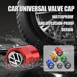 4Pcs Car Emblem Tire Valve Covers Dust Caps For VOLKSWAGEN VW Passat Logo Badge B5 B6 B7 B8 2023 Auto Airtight Cover Accessories