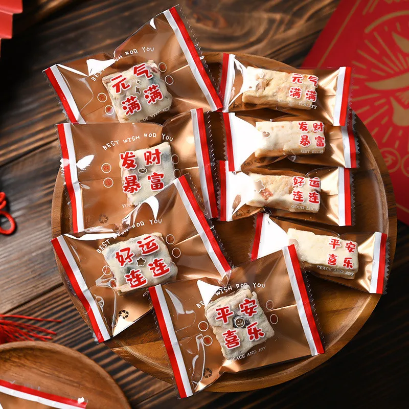 

100Pcs Chinese New Year Packaging Bags Baking Snowflake Crisp Machine Sealing Candy Chocolate Plastic Bag