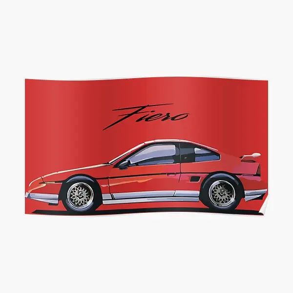 1980 Is Pontiac Fiero Mid Engine Sports C  Poster Art Decor Funny Home Room Wall Decoration Picture Mural Vintage No Frame