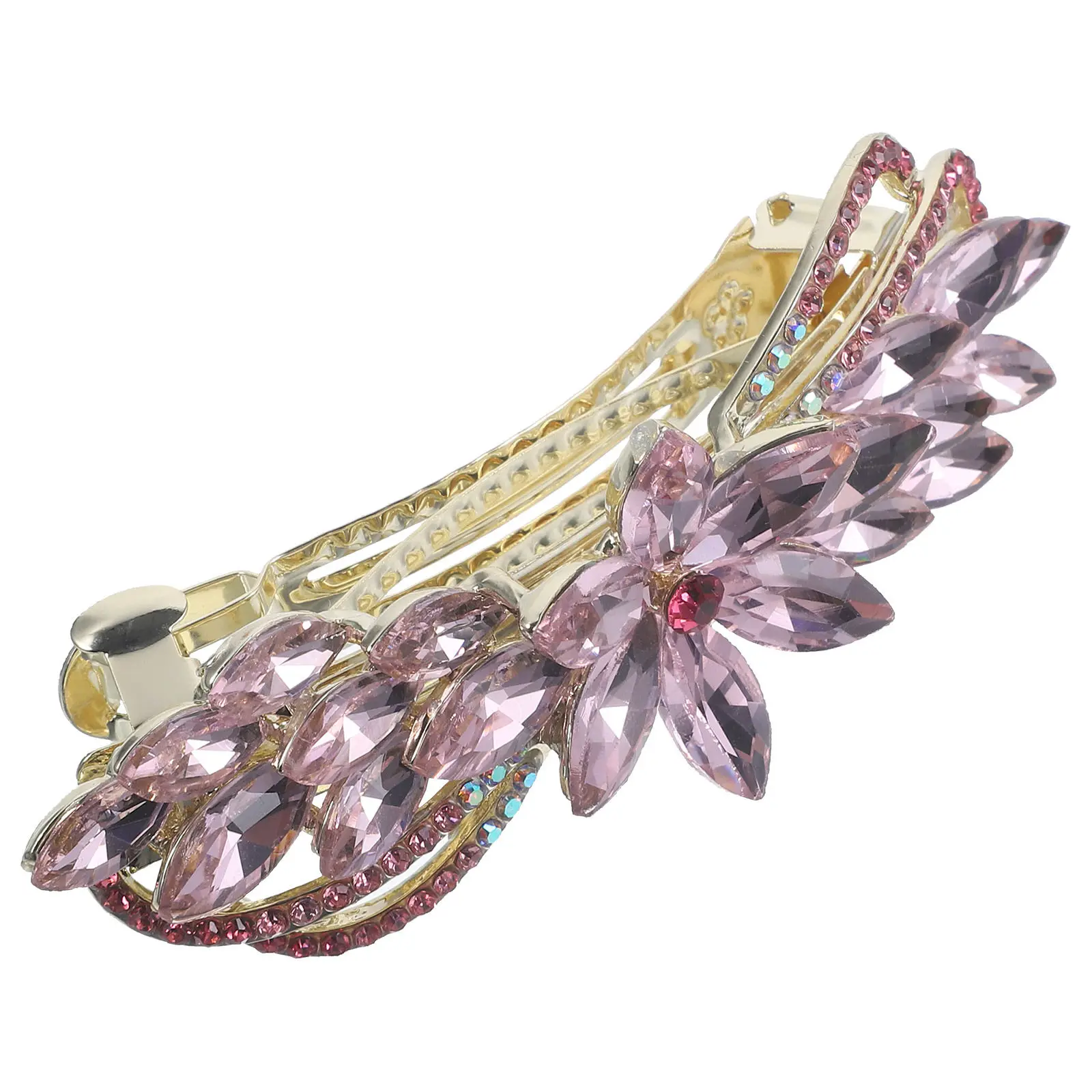 

Rhinestone Hair Pin Spring Clip Lightweight Elegant Hairpin for Women Girls Stylish Hair Accessories Wedding Birthday Party