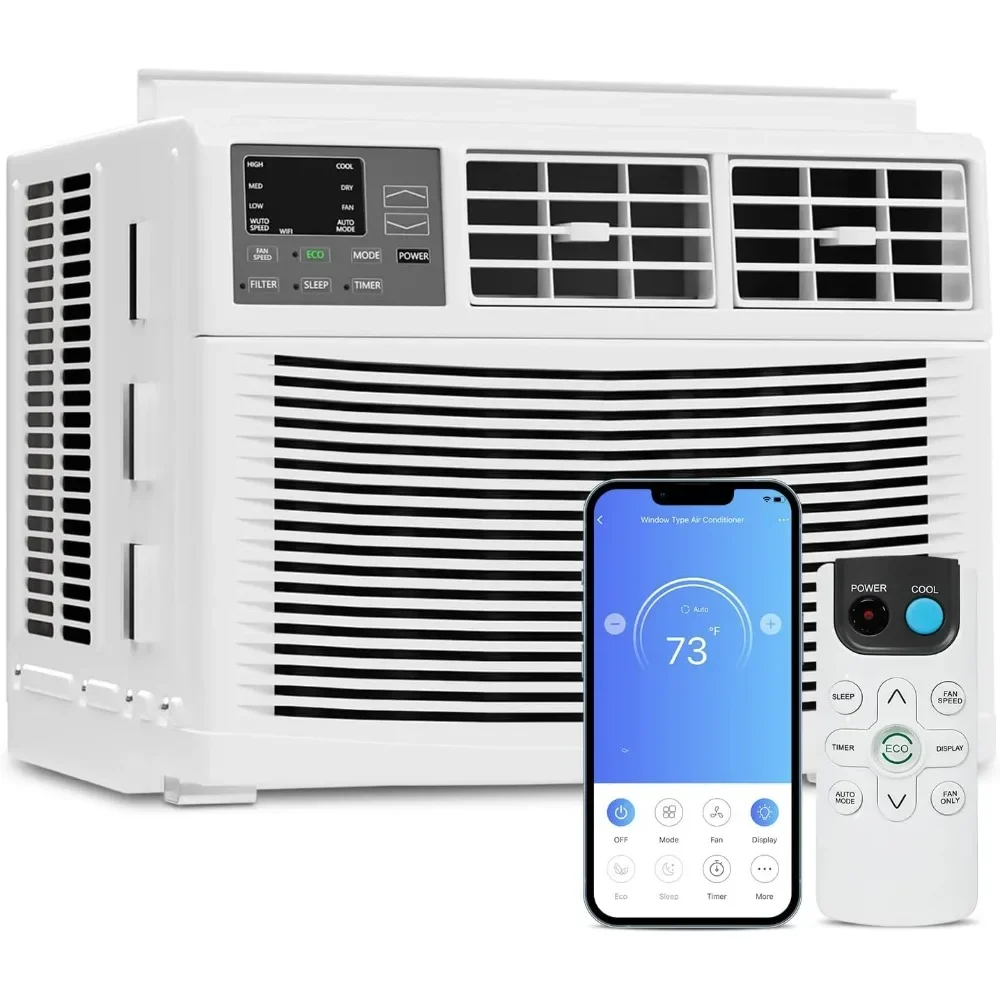 

8000BTU Window Air Conditioner with APP Control, AC Unit with Remote & Wi-Fi Connected & Timer Function Ideal for Medium Rooms