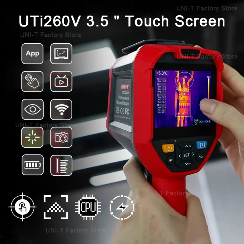 UNI-T UTi260V Thermal Camera Touch Screen Infrared Thermal Imager with Laser Mobile Phone Remote Control Video Record Function