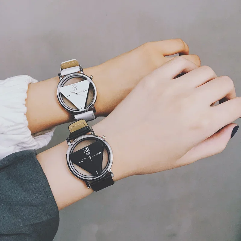 Watch Female Student Korean Edition Minimalist Trendy College Style Black and White Personalized Watch