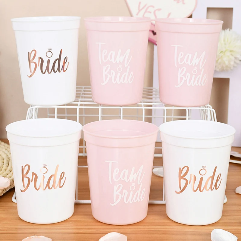1/11pcs Bachelorette Party Team Bride Plastic Drinking Cups Bridal Shower Gift Bride To Be Hen Party Decor Supplies Wedding Gife