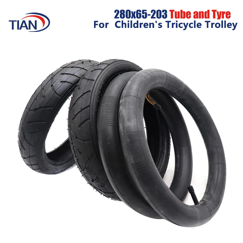 280x65-203 Tyres for Baby Stroller Accessories Thickened Tires Children\'s Tricycle Trolley Pneumatic Tyres 280x65-203