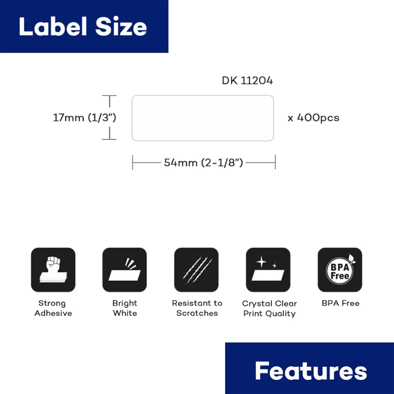 1roll Thermal labels for DK11204 Compatible DK-11204 Brother QL printer QL550/QL570/QL700/QL800