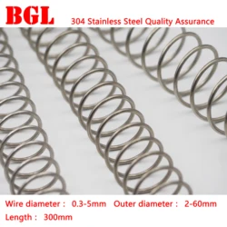 304 Stainless Steel Length 300mm 1pcs Compression Spring Wire Diameter 1.5-5mm Outer Diameter 10-50mm