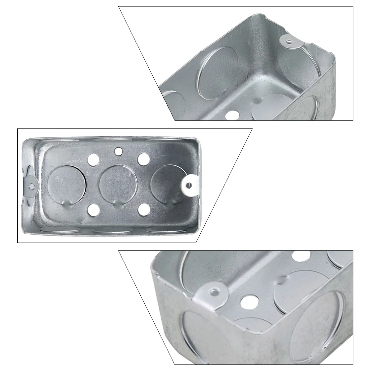 3 قطع صندوق توصيل مفتاح الجدار معدني خفيف الوزن ومتين ومقاوم للاهتراء وسهل التركيب وحافظة توصيل مقبس الحائط الداخلي