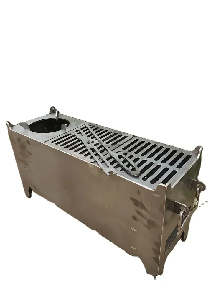 YY Taşınabilir Barbekü Çay Kaynatma Sobası Aile Paslanmaz Çelik Karbon Koyun Eti Küpleri Bir Şiş Üzerinde Kavrulmuş