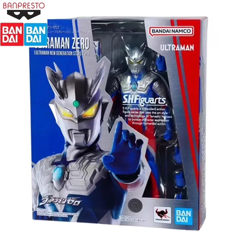 

In Stock Bandai Original SHF Ultraman ZERO Ordinary Form New Generation Star Can Play Figure Model Collection Holiday Gifts