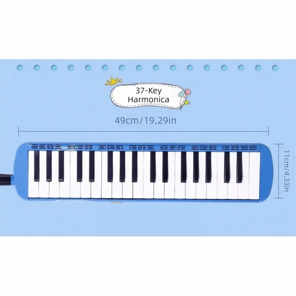 37 Keys Melodica Instrument Soft Wrapped Portable Blow-pipe Piano Short Mouthpieces with Storage Bag Kids Air Piano Keyboard - view 6