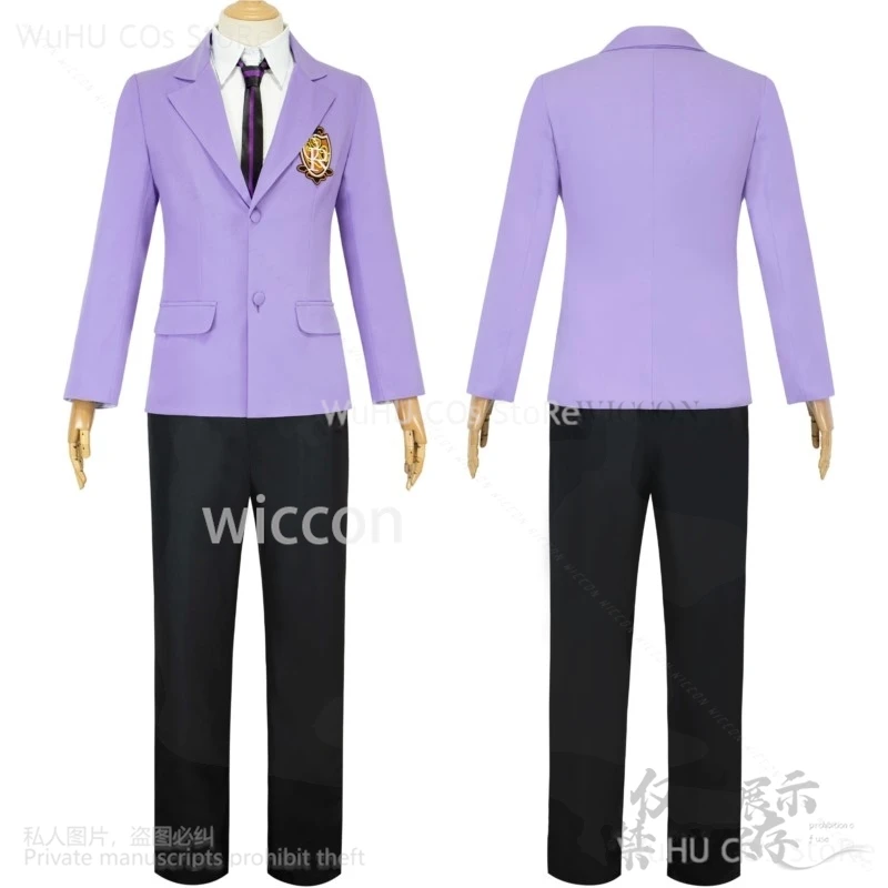 Anime Fujioka Haruhi Cosplay Costume High School Host Club School Uniform DK Wigs Suits Suo Tamaki Kaoru Hitachiin Customized