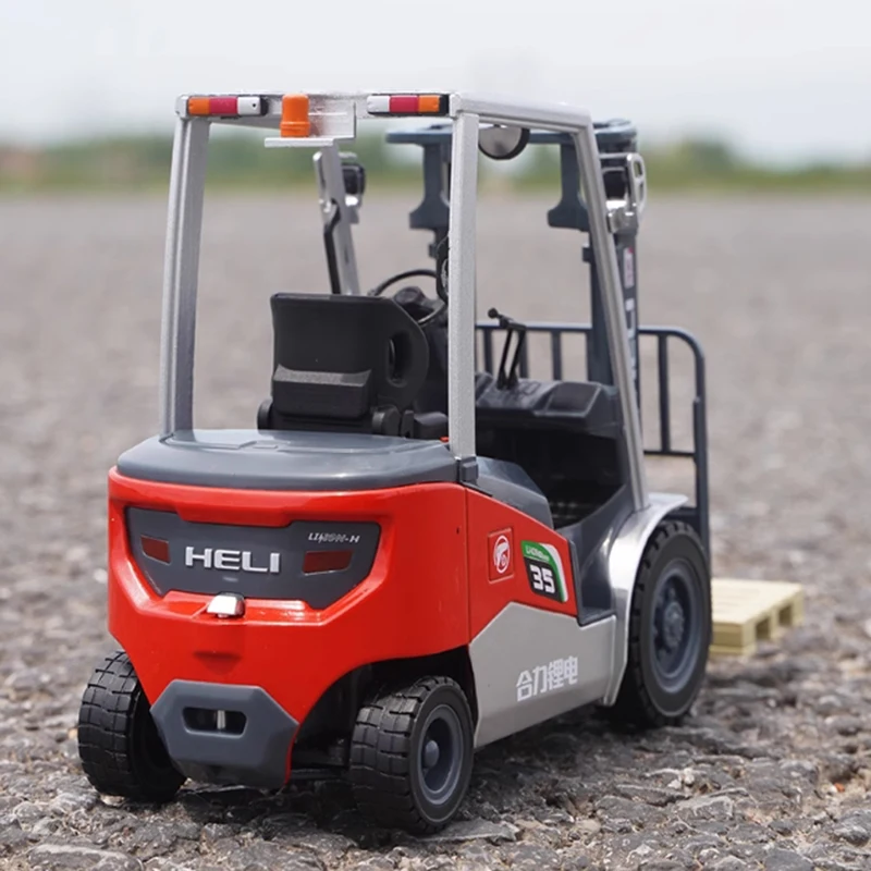 1:18 ヘリ G2 高性能 3.5T リチウム電池フォークリフト合金エンジニアリング車モデルコレクション装​​飾ギフトディスプレイ