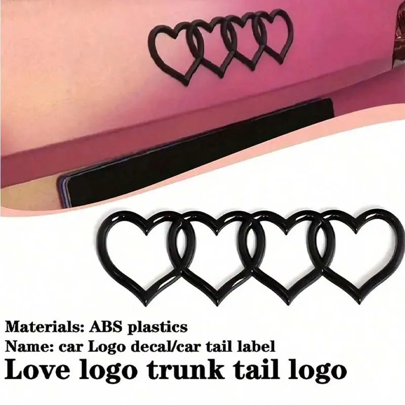 Car love logo car sticker, trunk rear label badge car decal 1 piece, car decoration and car accessories