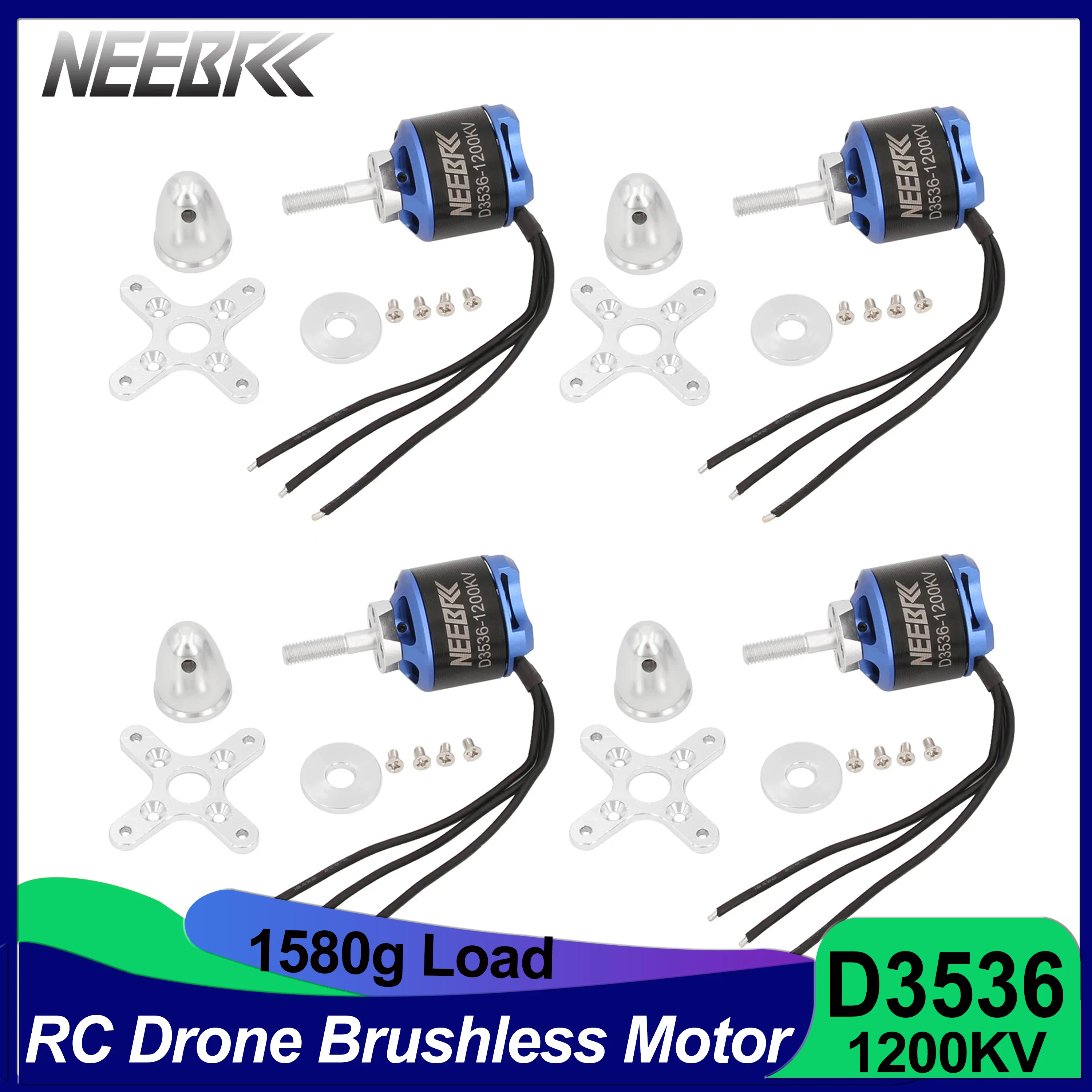 

4pcs/lot 3536 1200KV 2-4S 1580g Load Brushless Motor for RC FPV Drone Racer Fixed-wing Quadcopter Airplane Glider Plane