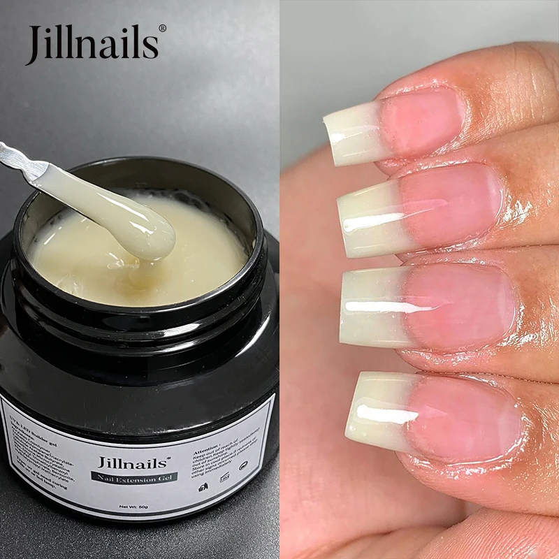 Jillnails 50g Zelfnivellerende Medium Gel 50ml Melkachtig Roze Wit Gel Builder voor Nagels Extension Nail Building