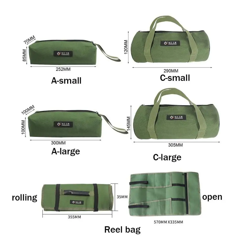 pcs Durable Wear-resist Heavy Duty with Smooth Zipper Quality Canvas Electrician Tool Bag Tool Bags Tool Organizer Canvas Pouch