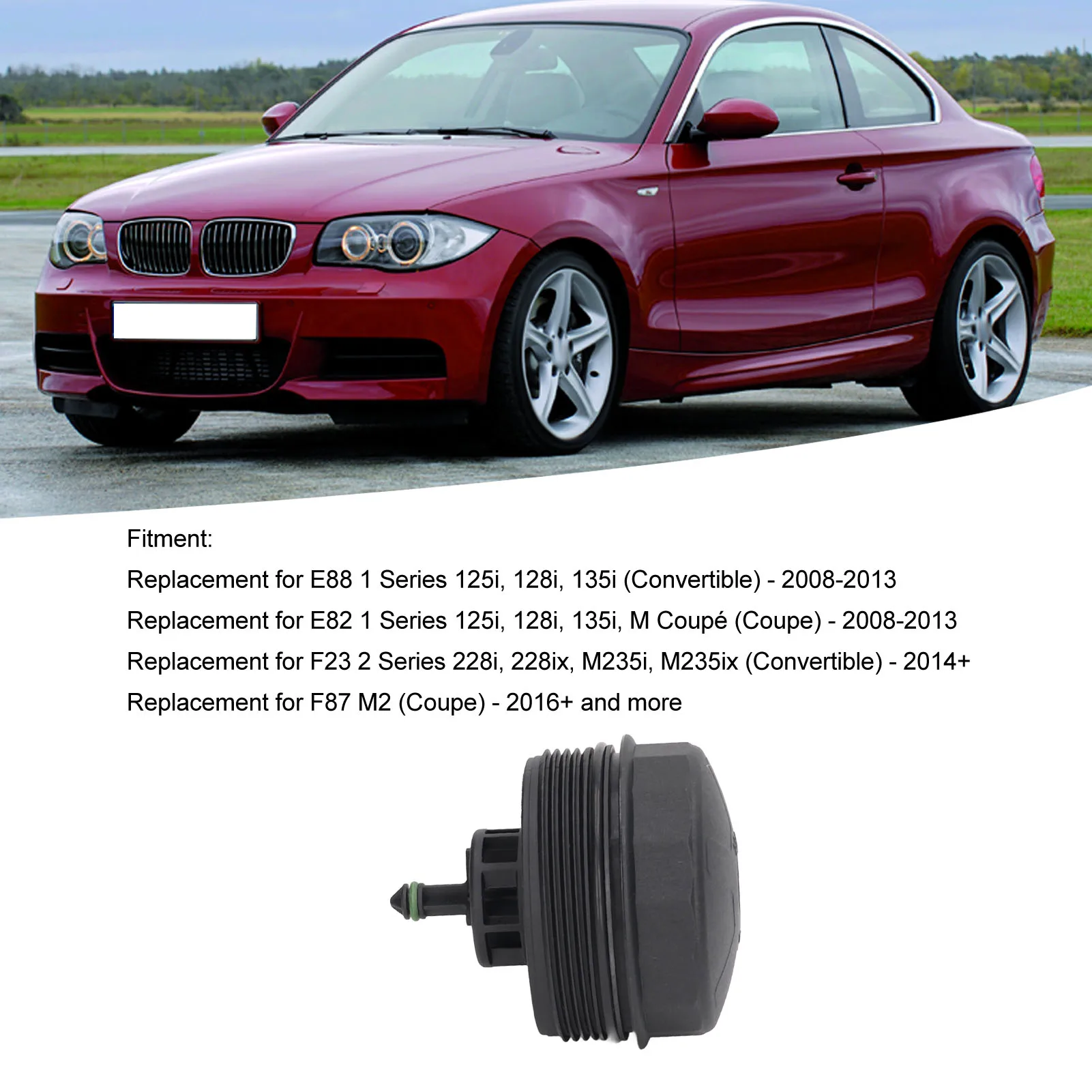 

Engine Oil Filter Housing Cover Oil Filter Housing Cover 11427525334 Black ABS Replacement for 1 2 3 Series X6 X5 328i