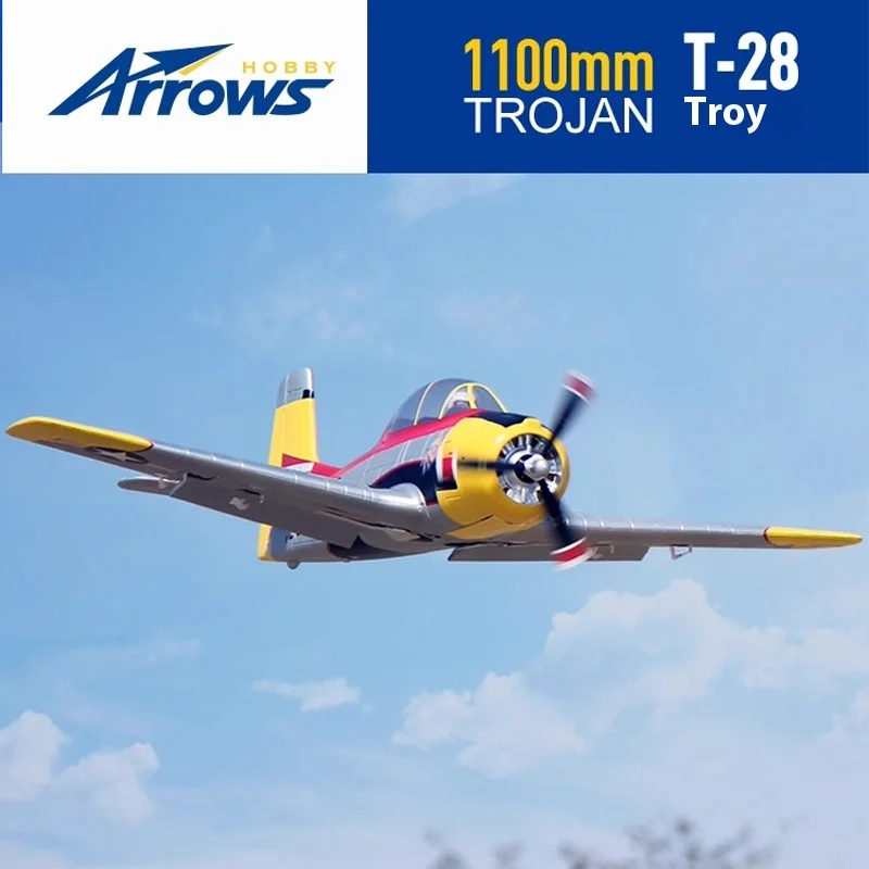 Niebieski Arrow 1.1-Meter T-28 Model Samolotu Myśliwskiego Sterowany Zdalnie Model Samolotu z Stałym Skrzydłem Jednowirnikowy Elektryczny Model z Funkcją Zdjęć Realistyczny Model Samolotu Prezent