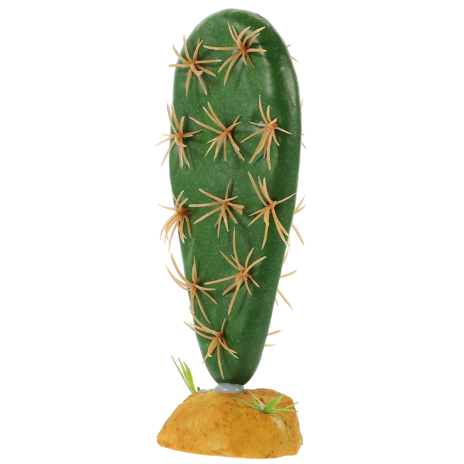 

Artificial Terrarium Plants Resin Decorations for Reptile Fish Tank Habitats Vivid Cactus Shape Easy Maintenance Practical