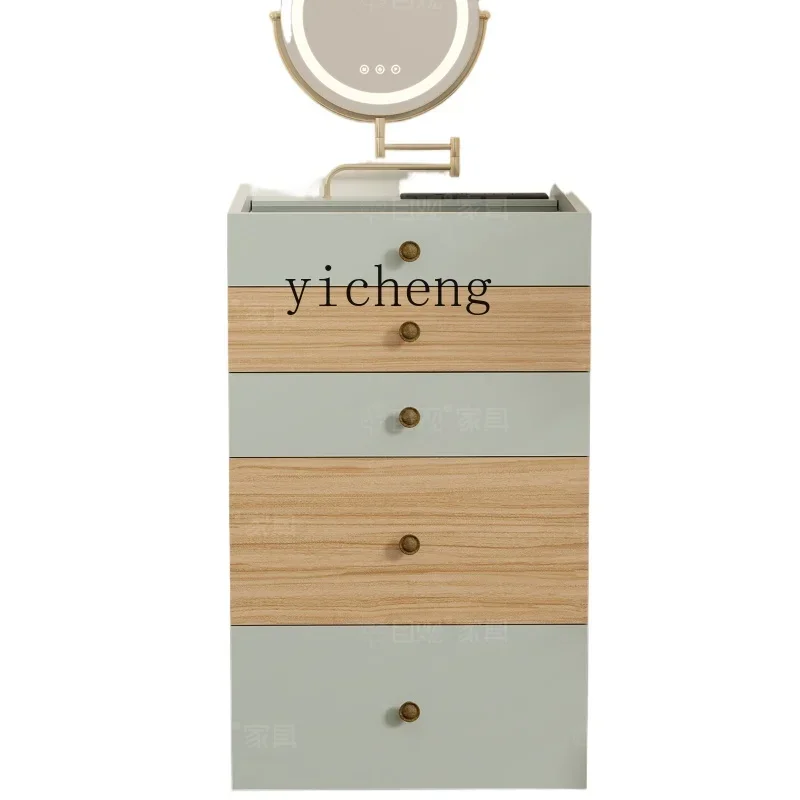 a3 Chest of Drawers Dressing Table Integrated Luminous Mirror Cosmetic Cabinet Glass Table Bedside Cabinet