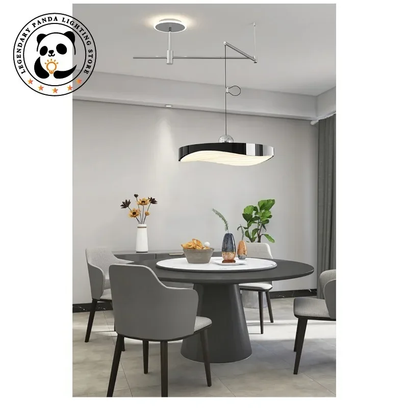 Modern LED Chandeliers Lighting for Dining Room Island Removable Saucer Hanging Lamp Restaurant Bar Office Home Decor Luminaires