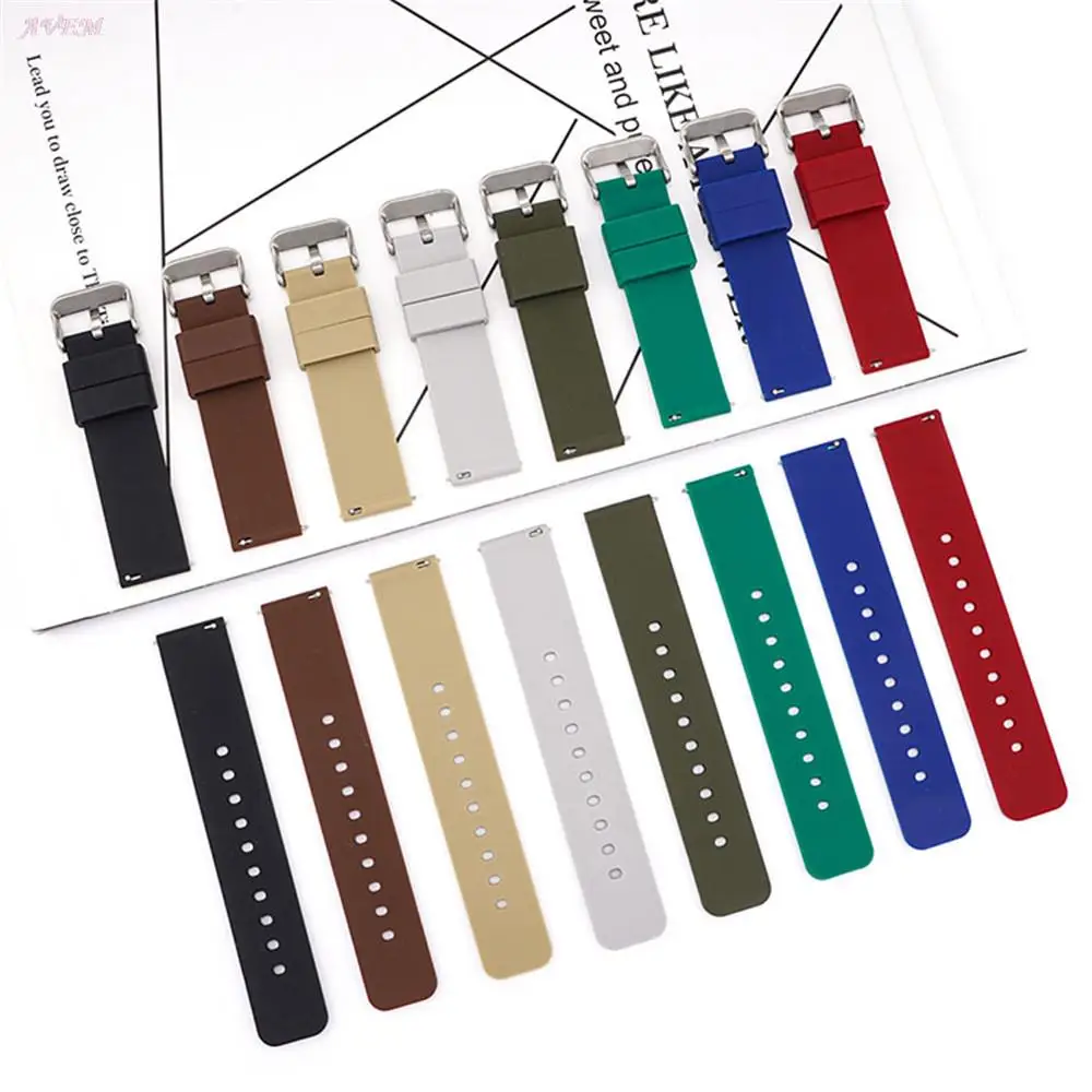 12 14 16mm 18mm 20mm 22mm 24mm QUICK RELEASE สําหรับ Huawei GT 2/3 สร้อยข้อมือ Smartwatch Samsung Galaxy นาฬิกา 5/4 ซิลิโคน