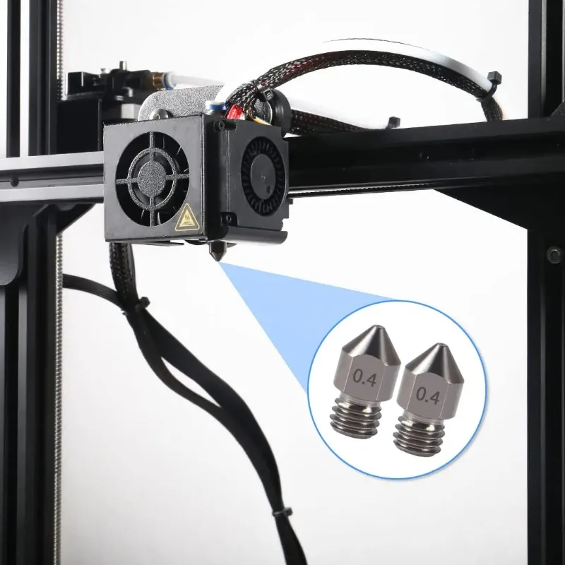 

1.75mm Filament MK8 Nozzle Hardened Steel Material 13x6mm Size Fit 3D Printer Extruder Head Stable Output Sprayer Component