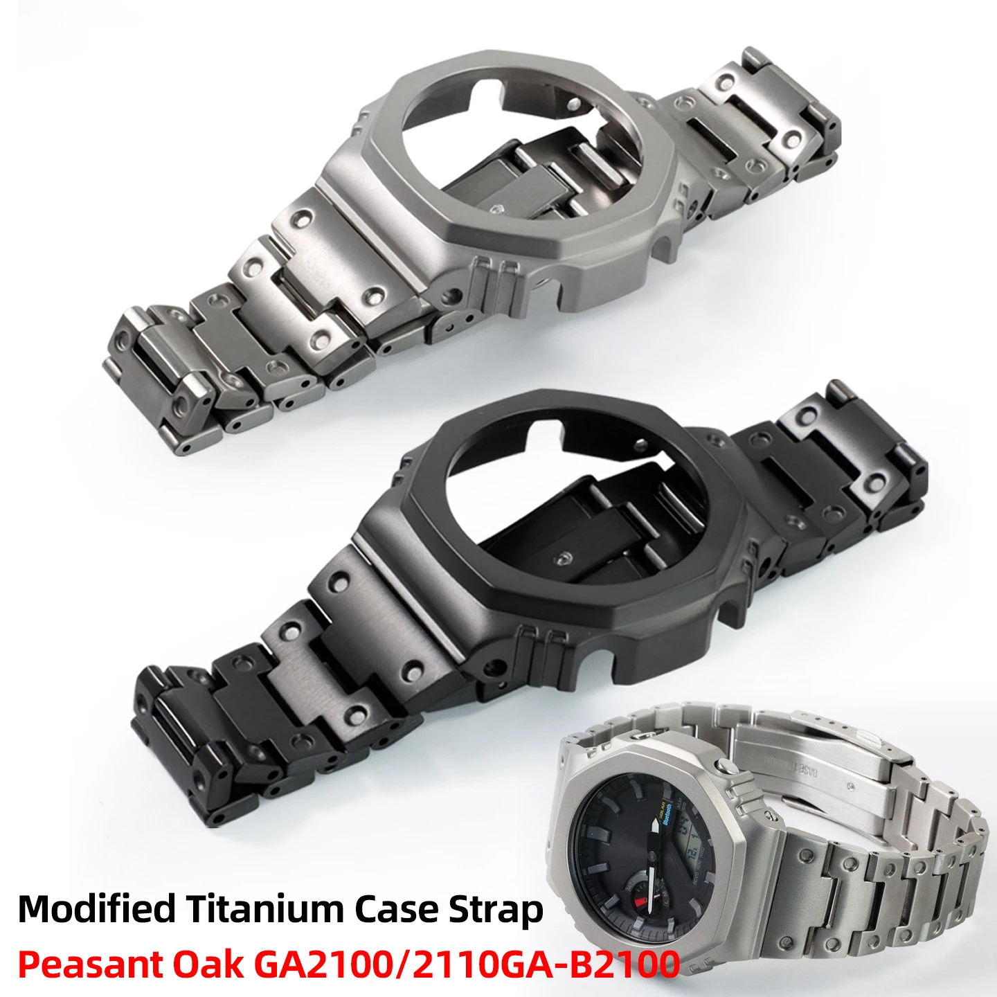 GA2100 Titanlegierungsgehäuse + Armband für Casio G-Shock GA2110 GA-2100 GA-B2100, leichtes Titan-Uhrenarmband, Lünette, Skalenring, Ersatzteile