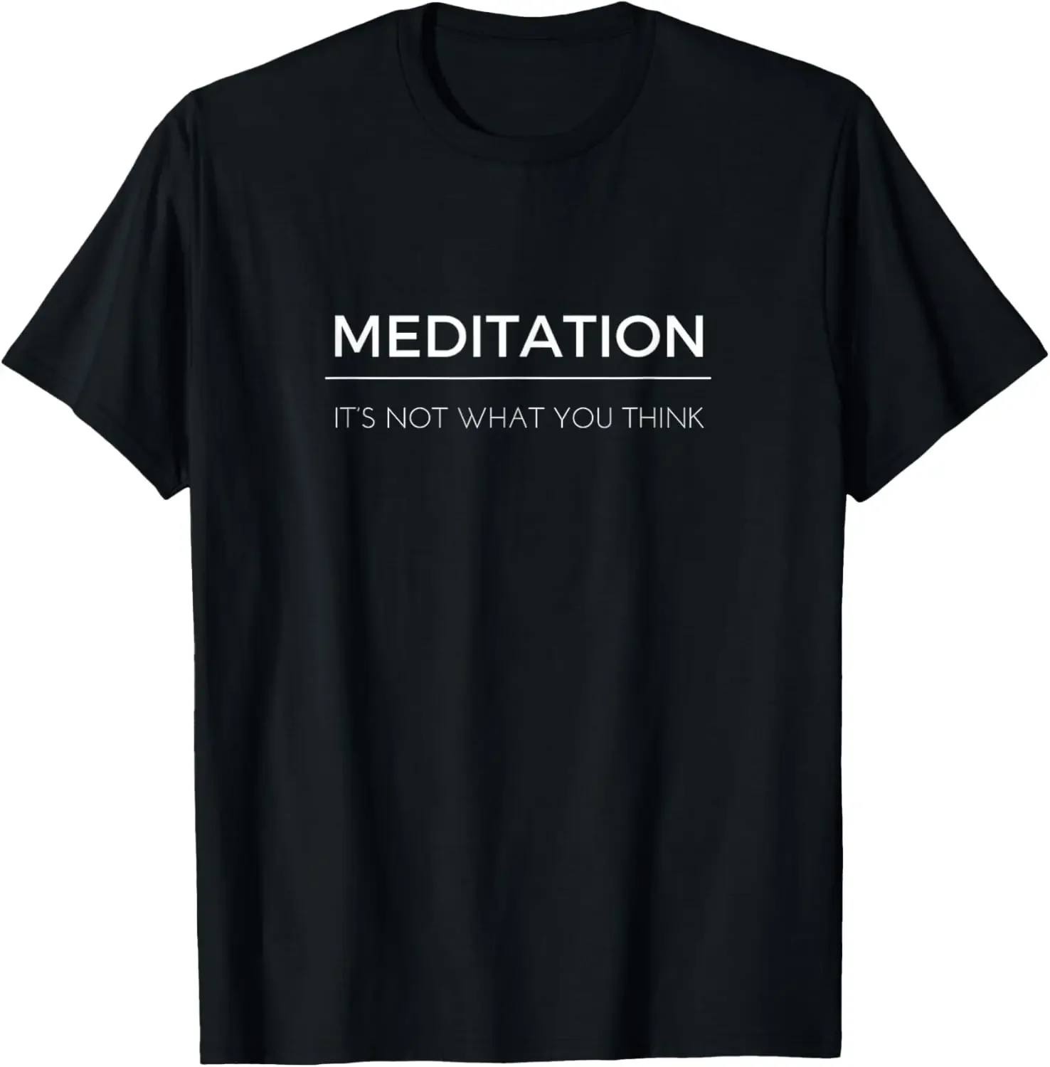 Meditation Lovers Simple, Classic Font. Chic Meditate Design Unisex Summer Streetwear Tops Vintage T Shirt Camiseta Hombre