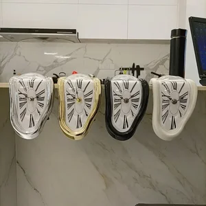 Novel Baru Surealis Mencair Terdistorsi Diam Jam Dinding Surealis Salvador Dali Gaya Jam Dinding Dekorasi Hadiah Taman Rumah 12 jam dinding luar ruangan penjualan terbaik - №