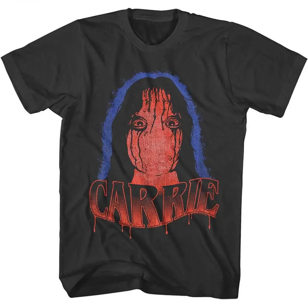 Summer Oversized Carrie T-Shirt Men Classic Horror Movie Quote Graphic Short Sleeve Streetwear Casual Loose Fit Film Fan Tee