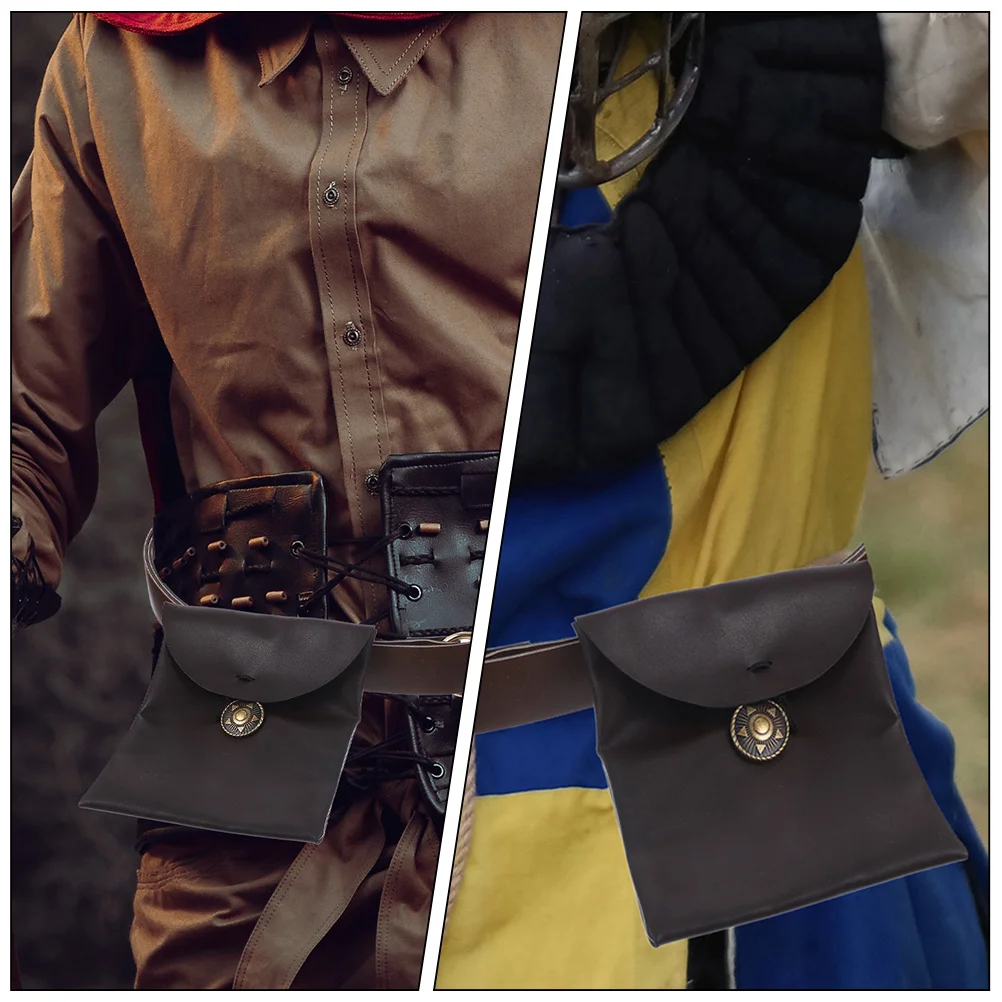 

Medieval PU Retro Waist Bag Portable Vintage Cosplay Pouch Renaissance Costume Purse Halloween Party Favor