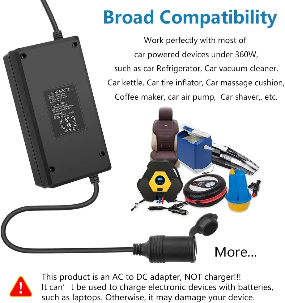 12V 30A AC/DC 컨버터 자동차 시거잭 소켓 변압기 AC 220V에서 DC12V 30A 360W DC 전원 공급 어댑터 썸네일 4