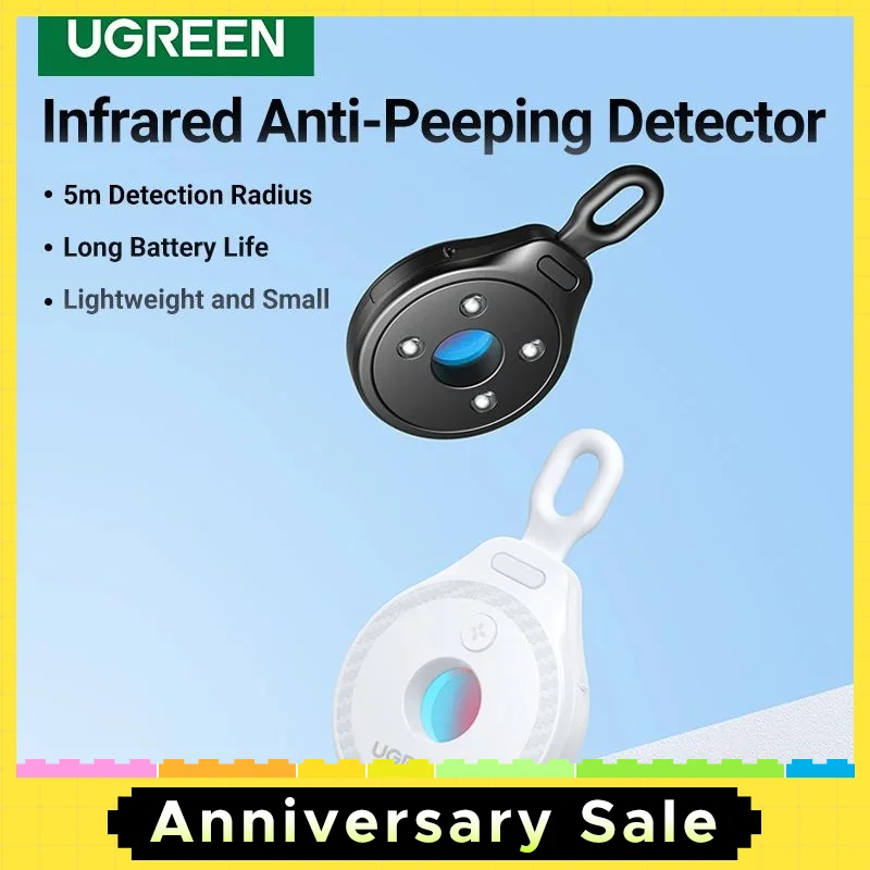 UGREEN Camera Detector for Hidden Camera Security Protection Hotel Pinhole Lens Detect Gadget Anti-Peeping Candid Detector