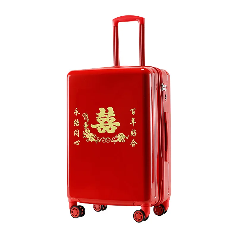 Wedding Suitcase, Women's Suitcase, Wedding with Password Zipper, Bridal Suitcase, Bridal Red Trolley Suitcase