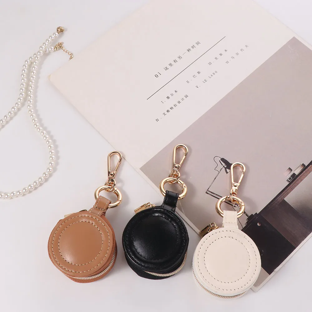 Mini Portable Jewelry Storage Bag Round Necklace Ring Storage Case With Keychain Earring Organizer Minimalist Jewelry Box Gifts