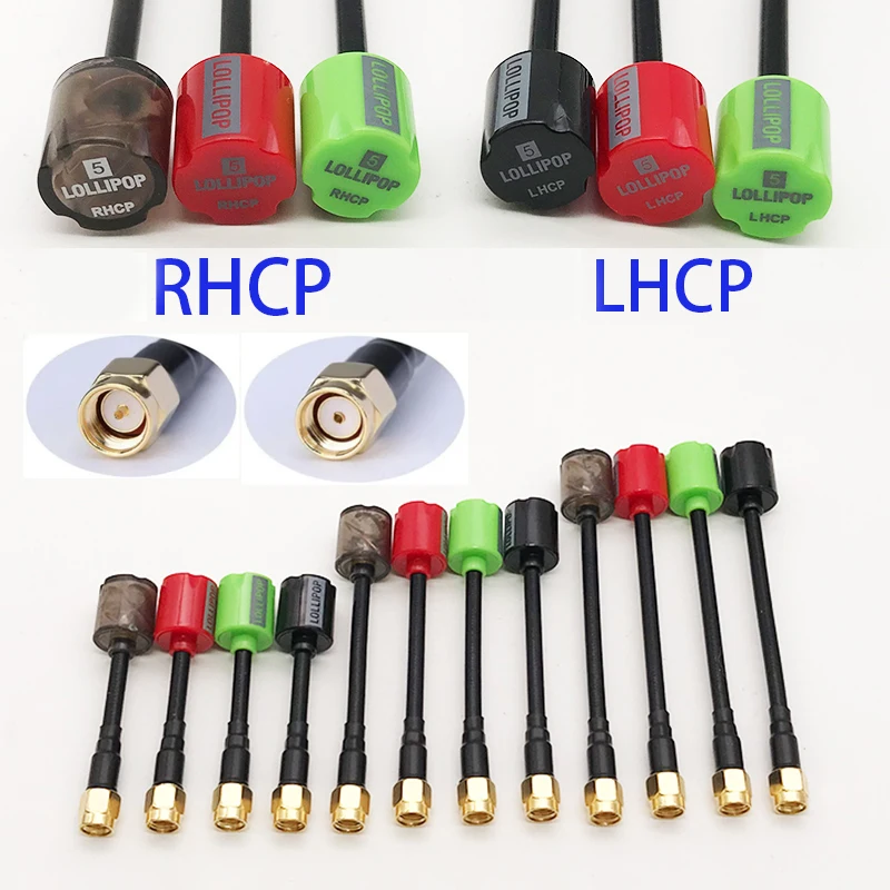 Antena FPV para RC Drone, 5.8G, 5.8G, LHCP RHCP, SMA, Conector RPSMA, LHC, Unidade de ar, Transmissor, Parte do receptor, Novo