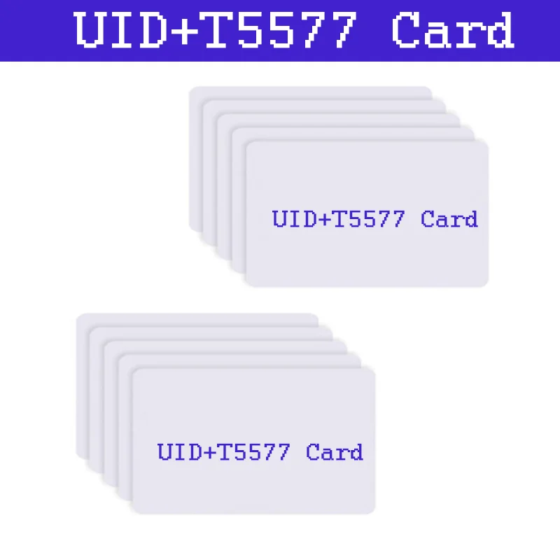 RFID Dual Chip Smart Card IC ID Rewriteable Key 125Khz T5577 EM4305 Clone Tag 13.56Mhz UID Changeable ISO14443 Copy Token