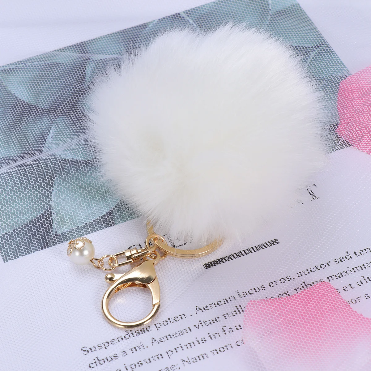 พวงกุญแจลูกบอลหลากสี สำหรับตกแต่งกระเป๋าถือ รถยนต์ ของขวัญ