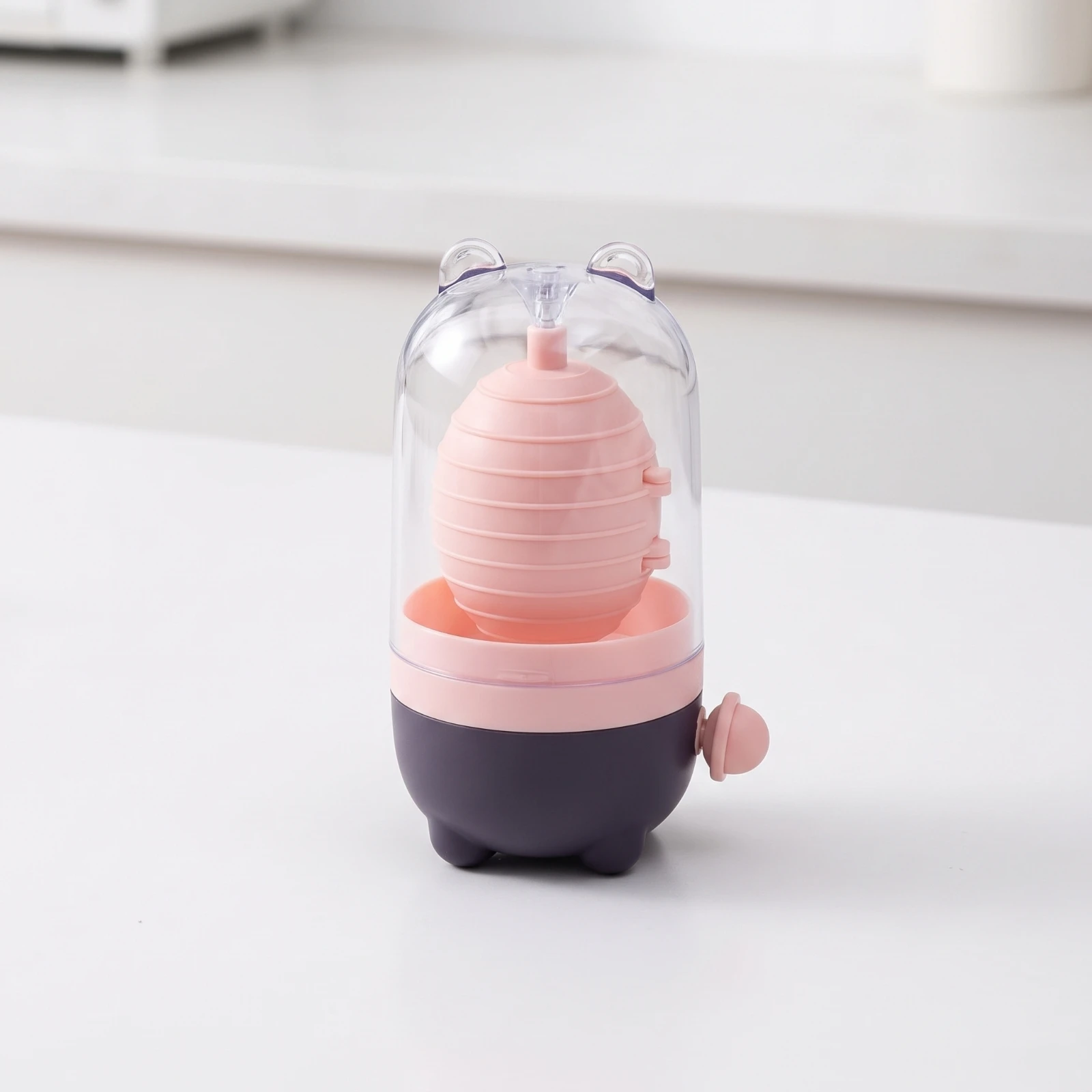 Egg Beater with Clear Cover Compact Hand Crank Egg Beater Hand Mixer with Crank Lightweight Rotary Mixer Portable