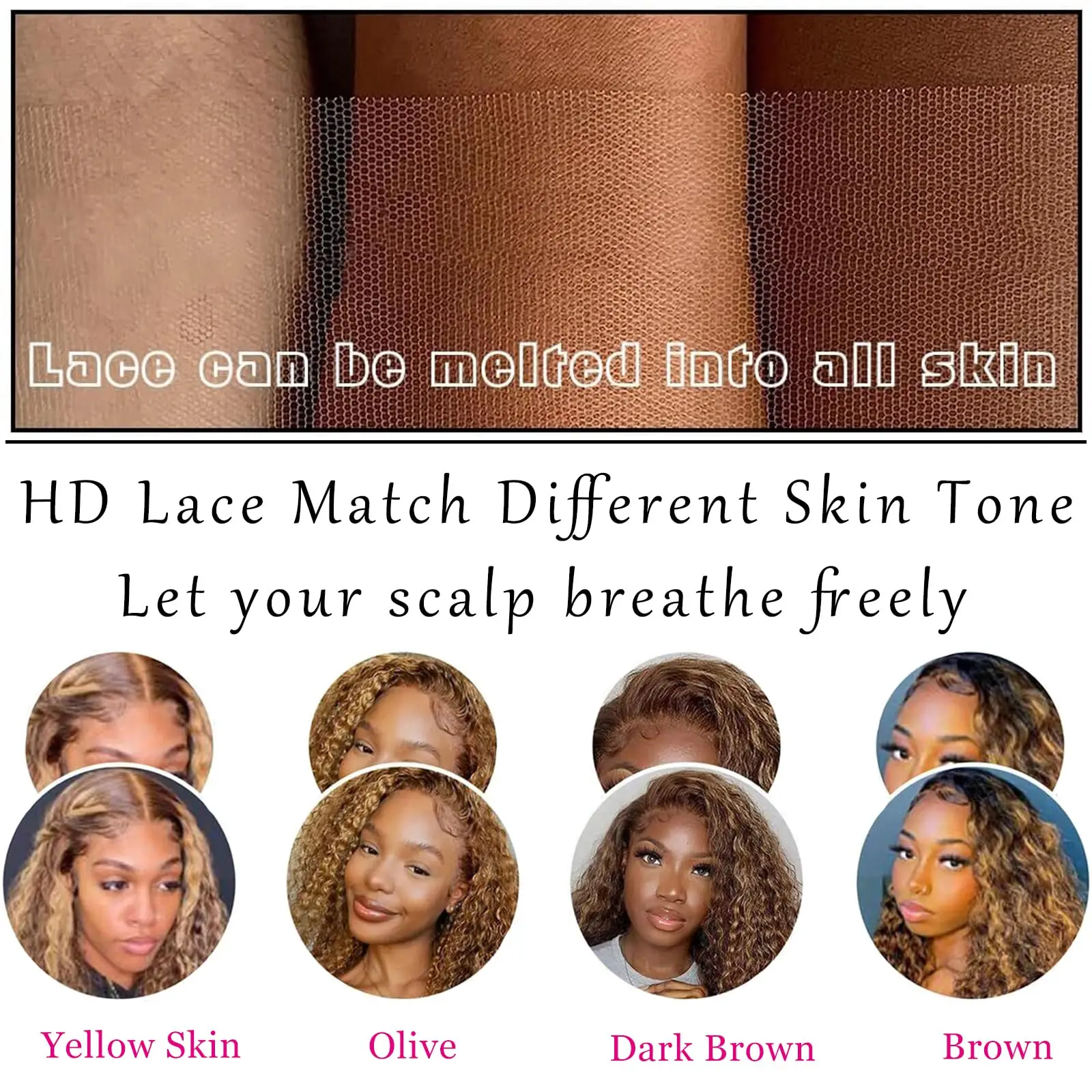 Highlight Glueless Wigs Ombre 4/27 Honey Blonde Bob Wig 14 Inch Short Curly Human Hair Wigs For Women 4x4 Lace Closure Wigs