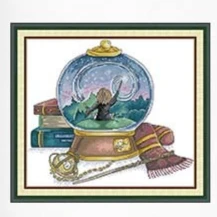 

Soulgift New Pre-Printed Cross Stitch Kit, Stamped 9CT/11CT/14CT/16CT DMC Threads,Embroidery Kit - Magic Crystal Ball 1