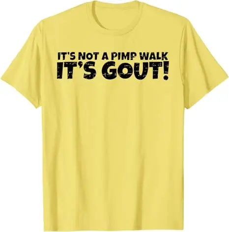�It's Not A Pimp Walk It's Gout“ Lustiges T-Shirt mit medizinischem Humor für alte Männer, Y2k, personalisierte Buchstaben, bedrucktes sarkastisches Witz-Spruch-T-Shirt – Detail 7
