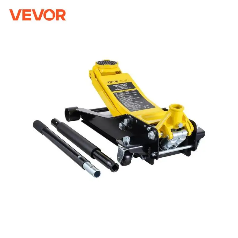 VEVOR 2 Ton Low Profile Floor Jack Heavy Duty Iron Hydraulic Racing Floor Jack, Hydraulic Car Jack, Dual Piston Quick Lift Pump