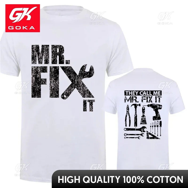 They Call Me Mr Fix It Funny T-shirts Handyman Dad Repairman Father TShirt Original T Shirt Men Clothing Oversized Graphic Gift