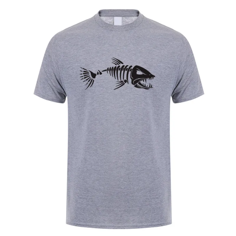 Fish Bone Fishbone T Shirt Summer Women Men Short Sleeve Fishing Fisherman T-shirts Cotton Tshirt Tops OT-011